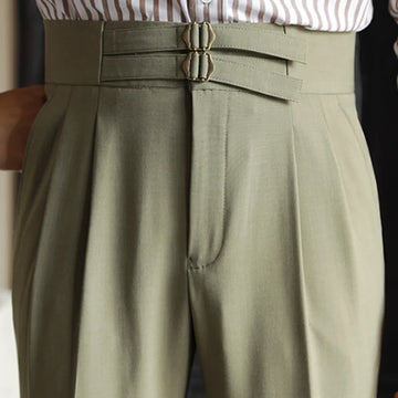 Aidase Quality Metal Button Trousers Pant For Man Office Trouser Men Business Casual Pant British Social Club Outfits Pantalones Hombre aidase-shop